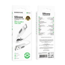 Дата кабель Borofone BX114 Structure USB to Type-C 3A (1m) – Белый