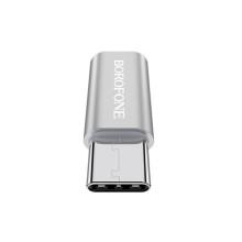 Перехідник Borofone BV4 MicroUSB to Type-C – Срібний