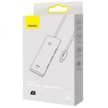 Перехідник HUB Baseus Lite Series 4in1 (Type-C to 4xUSB 3.0) 1m (WKQX03) – Чорний