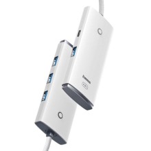 Переходник HUB Baseus Lite Series 4in1 (USB-A to USB3.0*4) (0.25m) (WKQX03) – Белый