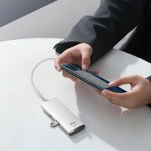 Переходник HUB Baseus Lite Series 4in1 (USB-A to USB3.0*4) (0.25m) (WKQX03) – Белый