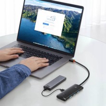 Переходник HUB Baseus Lite Series 4in1 (USB-A to USB3.0*4) (0.25m) (WKQX03) – Черный