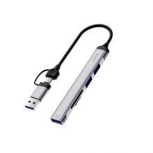 Перехідник HUB WIWU Wi-HB003 ZOLO 5 in 1 (USB-C/USB-A to 2xUSB2.0+1xUSB3.0+SD/TF)