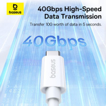 Дата кабель Baseus Superior Series 2 USB4 Full-Function Type-C to Type-C 240W (1m) (P10365200211) – Білий