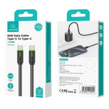 Дата кабель Usams US-SJ734 Bicolor Charging YR Ser. Type-C to Type-C 60W (1m) – Черный