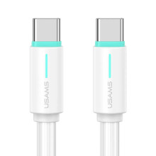 Дата кабель Usams US-SJ734 Bicolor Charging YR Ser. Type-C to Type-C 60W (1m) – Белый