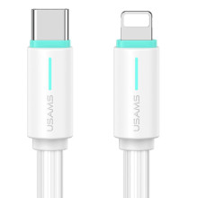 Дата кабель Usams US-SJ735 Bicolor Charging YR Ser. Type-C to Lightning 30W (1m) – Белый