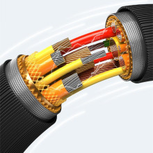 Дата кабель USAMS US-SJ689 Striped KY Ser. USB to Lightning 2.4A (1m) – Чорний