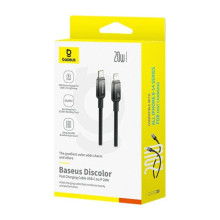 Дата кабель Baseus Discolor Series Fast Charging Type-C to Lightning 20W (1m) (P10374901) – Чорний