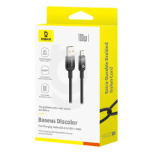 Дата кабель Baseus Discolor Series Fast Charging USB to Type-C 100W (1m) (P10374903) – Чорний