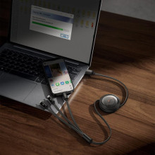 Дата кабель Baseus Free2Draw Retractable Crystal Fast Charging 3in1 100W (1.1m) (P10368700111-03) – Чорний