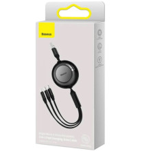 Дата кабель Baseus Free2Draw Retractable Crystal Fast Charging 3in1 100W (1.1m) (P10368700111-03) – Чорний