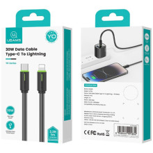 Дата кабель Usams US-SJ735 Bicolor Charging YR Ser. Type-C to Lightning 30W (1m) – Черный