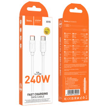 Дата кабель Hoco X115 Surpass Type-C to Type-C 240W (1m) – Белый