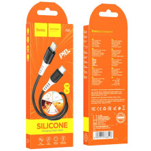 Дата кабель Hoco X82 Silicone Type-C to Lightning 20W (1m) – Чорний