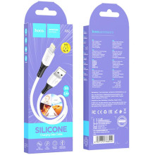 Дата кабель Hoco X82 Silicone USB to Lightning 2.4A (1m) – Белый