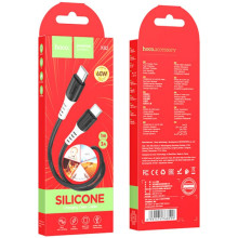 Дата кабель Hoco X82 Silicone Type-C to Type-C 60W (1m) – Черный