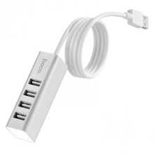 Переходник HUB Hoco HB1 USB to USB 2.0 (4 port) (1m) – Серебряный