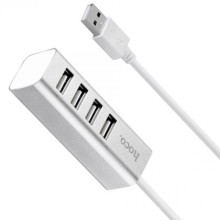 Переходник HUB Hoco HB1 USB to USB 2.0 (4 port) (1m) – Серебряный