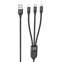 Дата кабель Hoco U104 Ultra 6A 3in1 Lightning-MicroUSB-Type-C (1.2m)