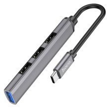 Переходник Hoco HB26 4in1 (Type-C to USB3.0+USB2.0*3) – Серый