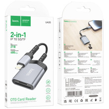 Картридер Hoco UA25 2in1 Lightning – Сірий