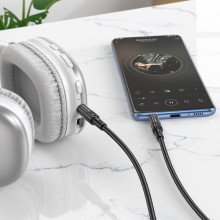 Аудіо кабель Aux Hoco UPA27 Spirit transparent (1.2m) – Чорний