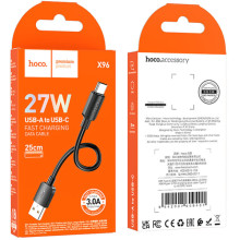 Дата кабель Hoco X96 Hyper USB to Type-C 27W (0.25m) – Чорний