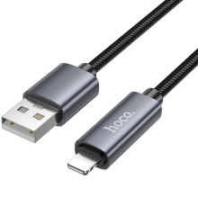 Дата кабель Hoco X112 Favor with display USB to Lightning 2.4A (1m) – Черный