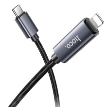Дата кабель Hoco X112 Favor with display Type-C to Lightning 27W (1m) – Черный