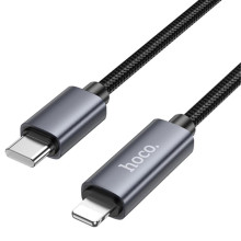Дата кабель Hoco X112 Favor with display Type-C to Lightning 27W (1m) – Черный