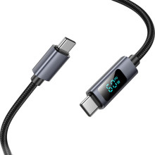 Дата кабель Hoco X112 Favor with display Type-C to Type-C 60W (1m) – Черный