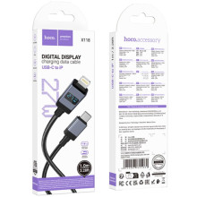 Дата кабель Hoco X118 Generous with display Type-C to Lightning 27W (1m) – Черный