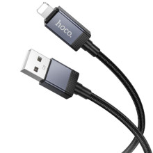 Дата кабель Hoco X118 Generous with display USB to Lightning 2.4A (1m) – Чорний