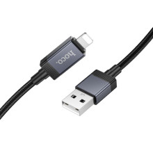 Дата кабель Hoco X118 Generous with display USB to Lightning 2.4A (1m) – Чорний
