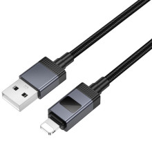 Дата кабель Hoco X118 Generous with display USB to Lightning 2.4A (1m) – Чорний