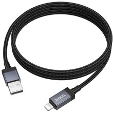 Дата кабель Hoco X118 Generous with display USB to Lightning 2.4A (1m) – Чорний
