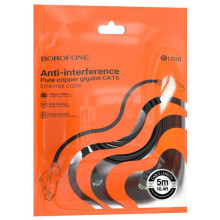 Кабель (патч-корд) Borofone BUS01 Category 6 Gigabit (5m) – Черный