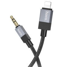 Аудио кабель Aux Hoco UPA32A Clever digital (Lightning to AUX 3.5mm) (1m) – Черный