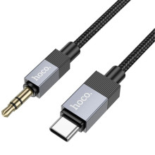 Аудио кабель Aux Hoco UPA32B Clever digital (Type-C to AUX 3.5mm) (1m) – Черный