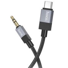 Аудио кабель Aux Hoco UPA32B Clever digital (Type-C to AUX 3.5mm) (1m) – Черный