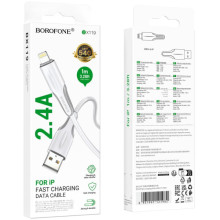 Дата кабель Borofone BX119 New USB to Lightning 2.4A (1m) – Белый
