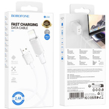 Дата кабель Borofone BU56 Succeed USB to Lightning 2.4A (1.2m) – Белый