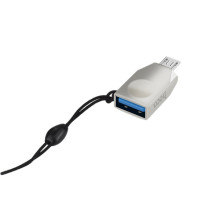 Переходник Hoco UA10 OTG USB to MicroUSB – Стальной