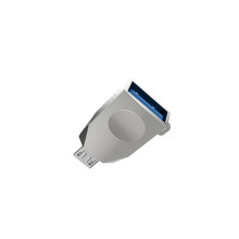 Переходник Hoco UA10 OTG USB to MicroUSB – Стальной