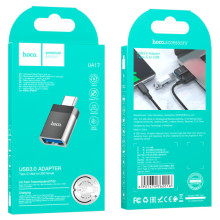Переходник Hoco UA17 Type-C Male to USB Female USB3.0  – Черный