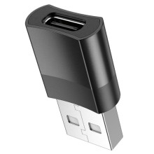 Переходник Hoco UA17 USB Male to Type-C Female USB2.0 – Черный
