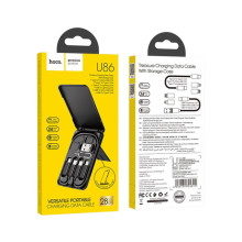 Дата кабель Hoco U86 "Treasure" 6in1 (0.28М) – Черный