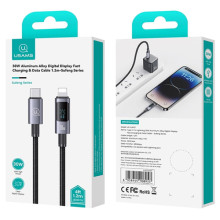 Дата кабель USAMS US-SJ672 Digital Display Sufeng Ser. Type-C to Lightning 30W (1.2m) – Чорний