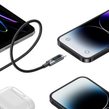 Дата кабель USAMS US-SJ672 Digital Display Sufeng Ser. Type-C to Lightning 30W (1.2m) – Чорний